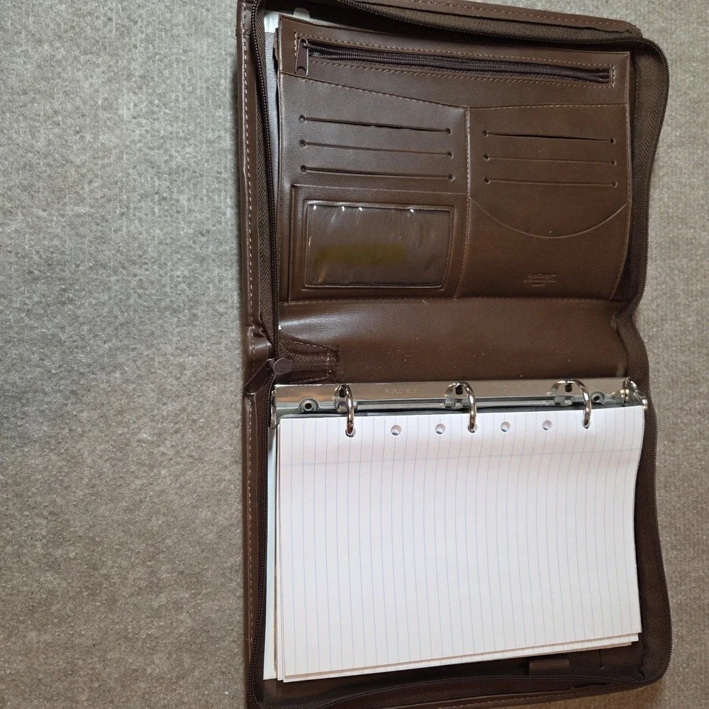Day-Timer Brown Leather 3 Ring Planner Organizer 10